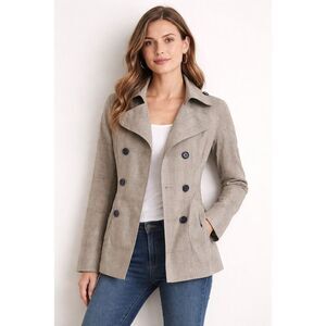 Banana Republic Plaid Trench Jacket Womens XS Double Breasted